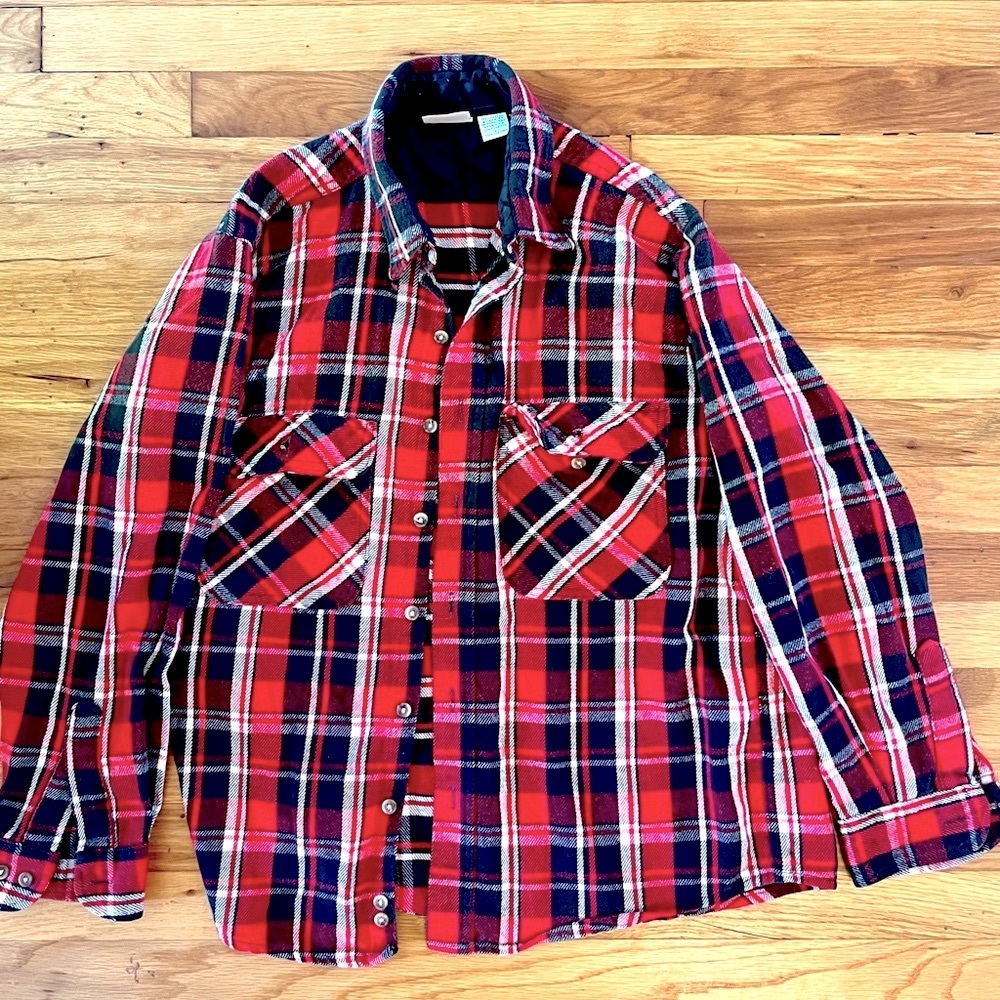 Retro Field & Stream flannel button down 90s Vintage USA size large.